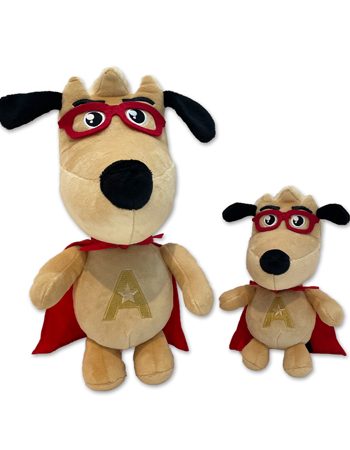 arlo superhero dog mascot puppy mask cape