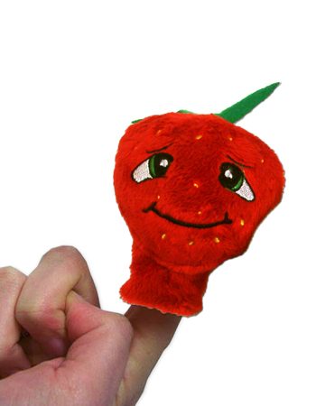 strawberry finger puppet fruit food