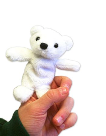 white polar teddy bear finger puppet